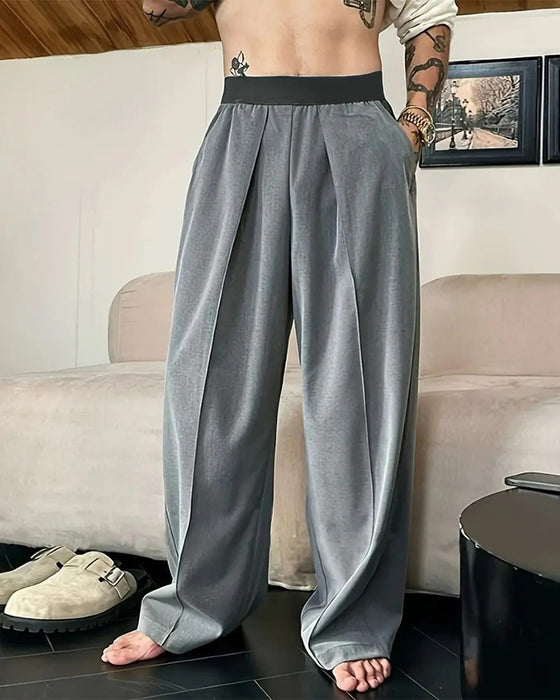 Byxor Färgblock Elastisk Midja Casual