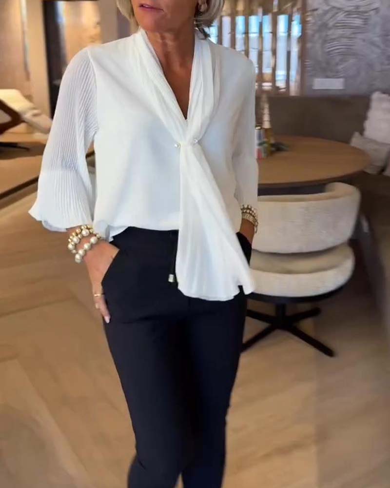 Blus Klockärm Slips Elegant