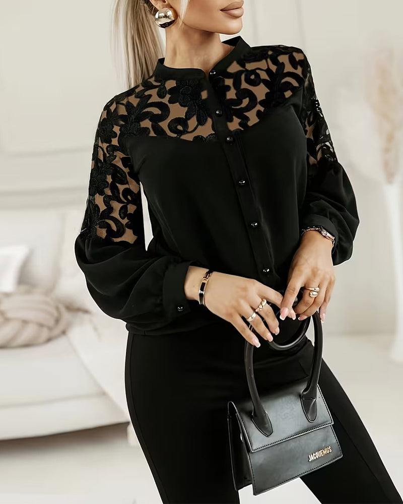 Patchworkskjorta med Lykthärmar