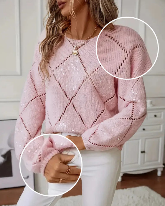 Tröja Elegant Urholkad Sequin