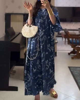 Klänning Enkel Tryckt Lång