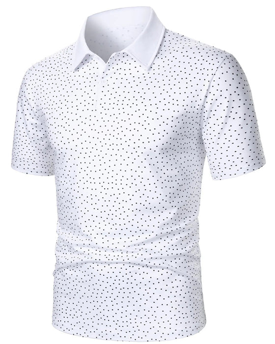 Avslappnad Polokrage-T-Shirt Med Små Prickar