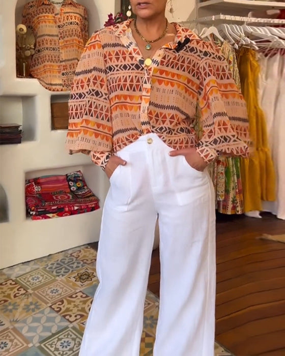 Skjorta med slag och retrotryck