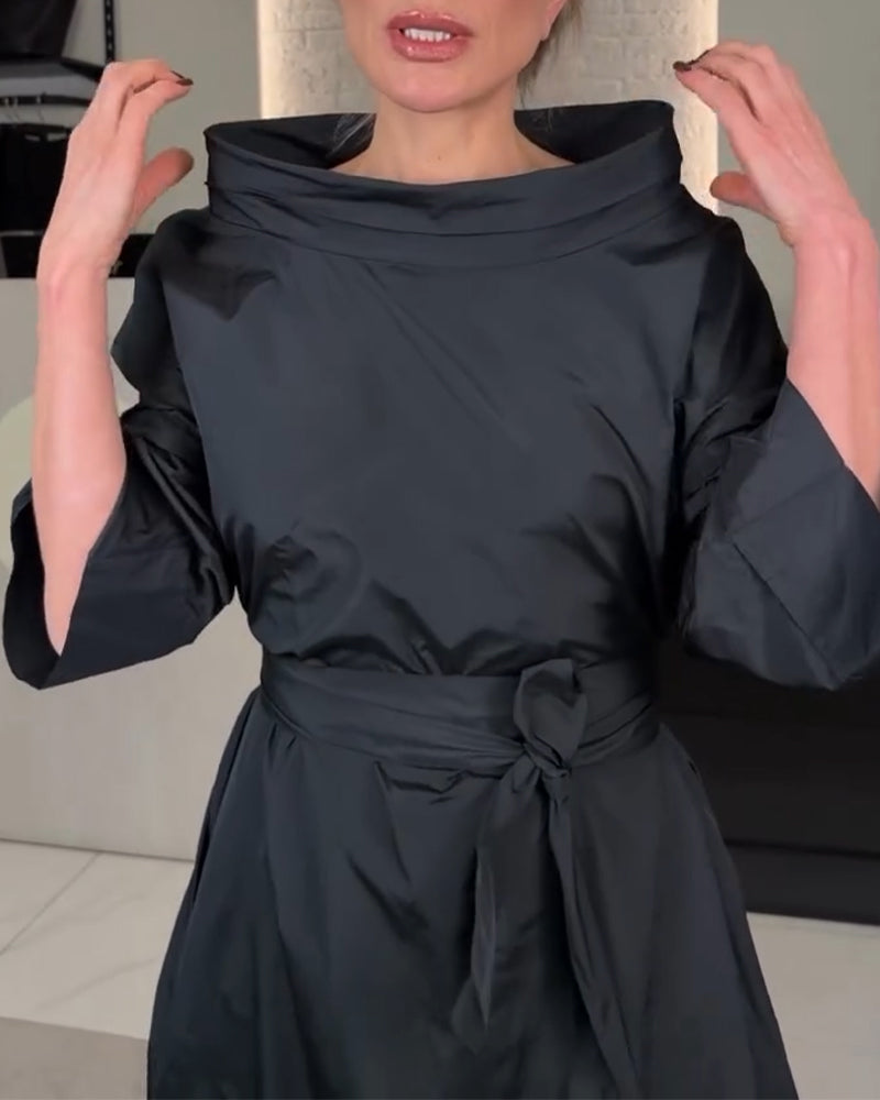 Klänning Vid Halsringning Förbindelse Moderiktig Lång