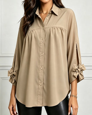 Blus Rosett Detalj Casual Solid
