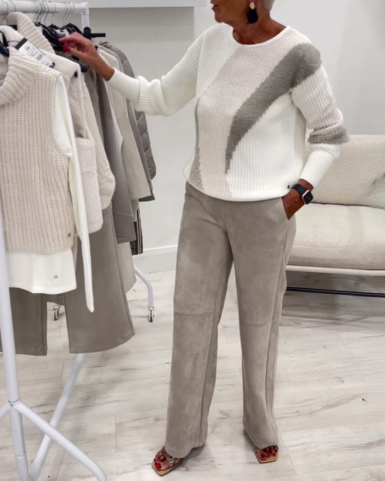 Tröja Crew Neck Bekväm Avslappnad