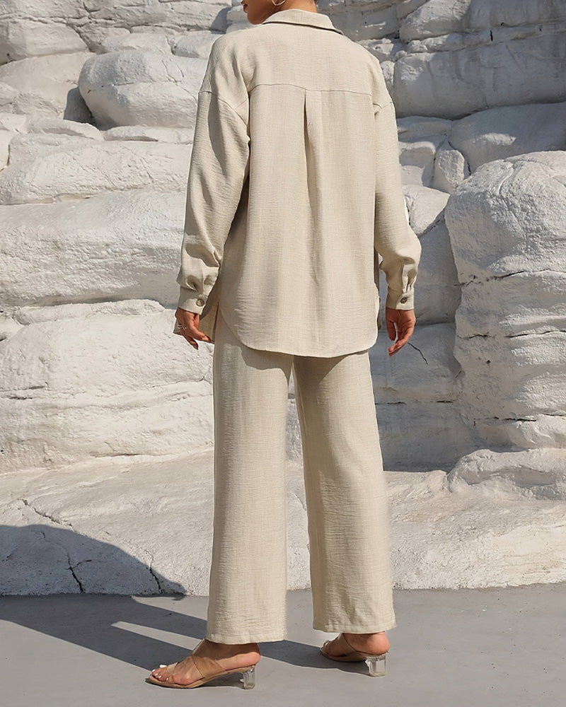 Set Lång Ärm Casual Solid