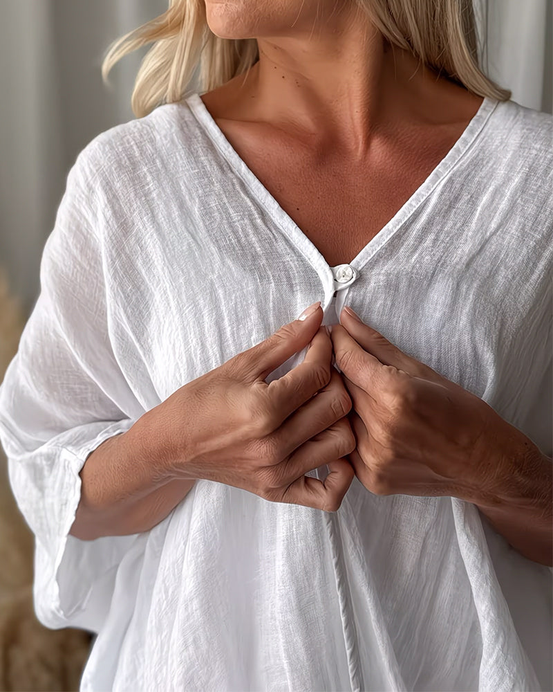 Blus Löss Fladdermus Ärm Solid
