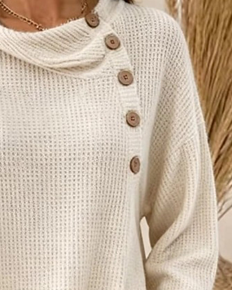 Knit Top Avslappnad Halsdukshals