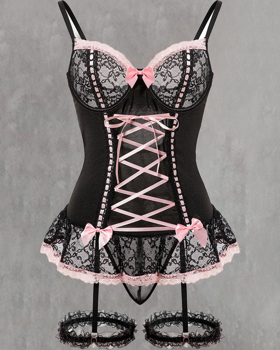 Sexigt Spetsunderkläder Med Rosett