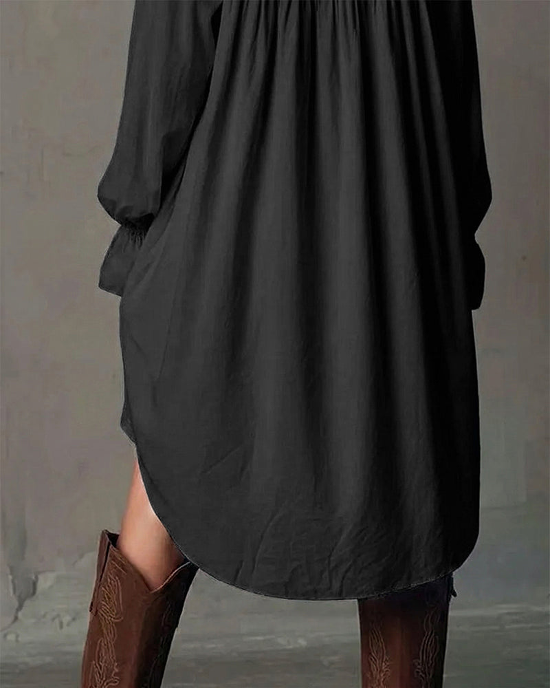 Spetsinskjuten Klänning Med Lanternärmar