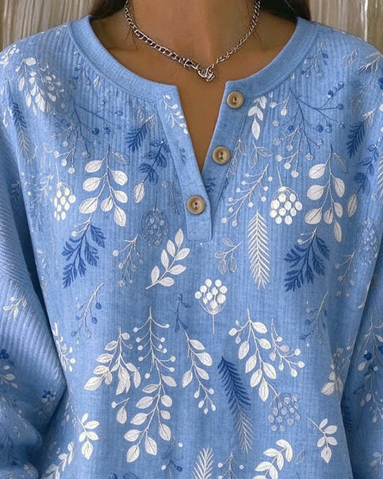 Sweatshirt Vaffel Henry Krage Blommönster