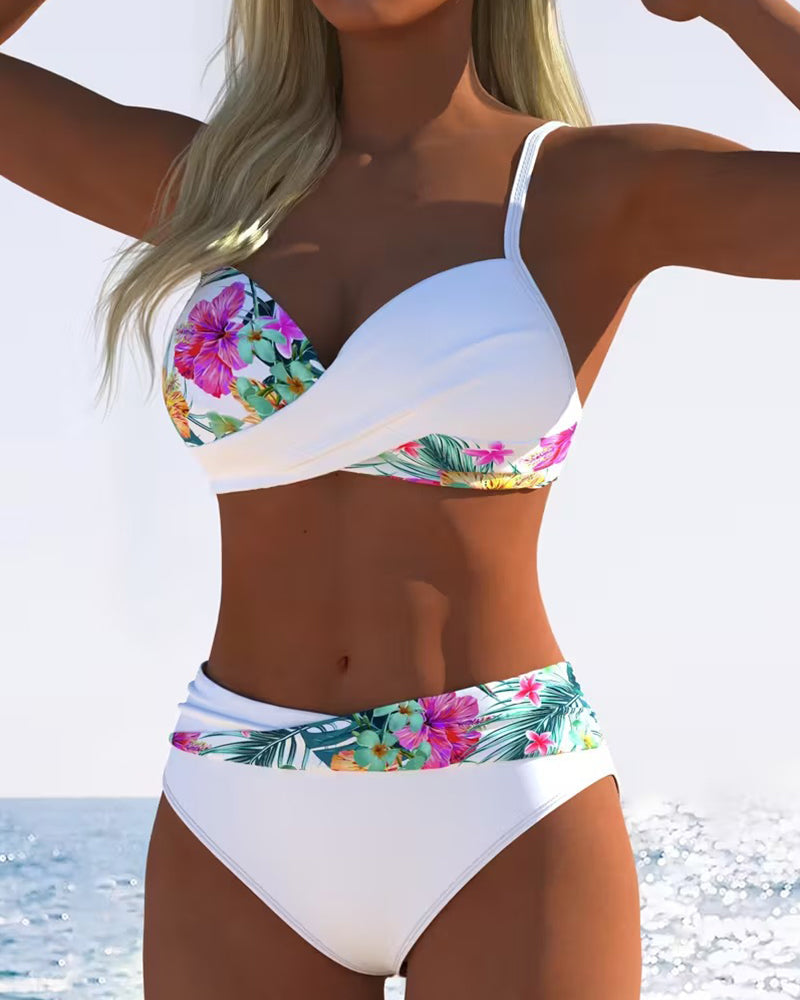Bikini Bralette Stil Kontrast Tryck