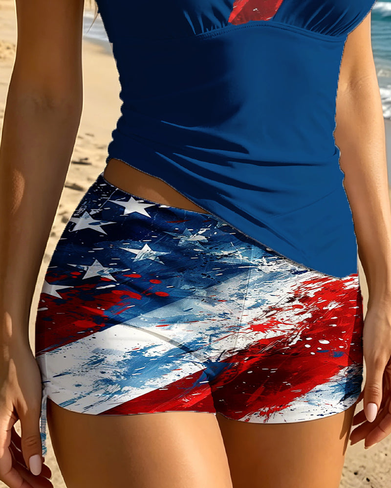 Tankini Flagga Gradient Tryck Tvådelad