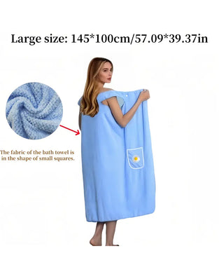 Mjuk Absorberande Snabbtorkande Bärbar Badhanddukskjol Med Blommönsterficka