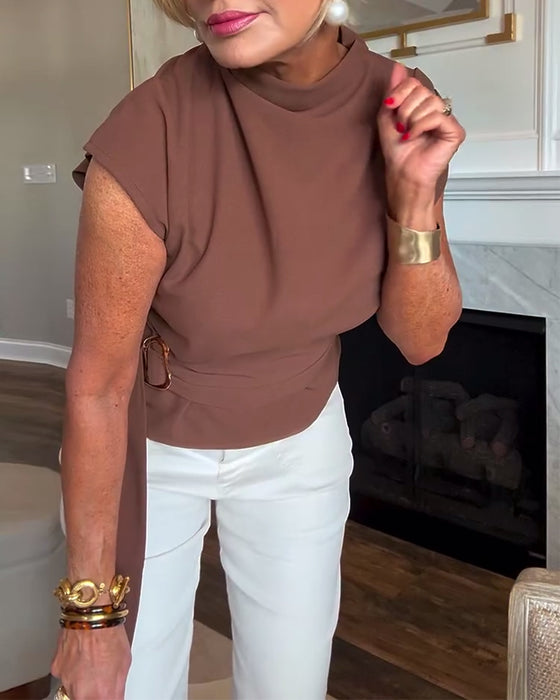 Figursyddad Enfärgad Blus