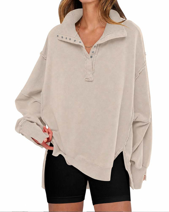Sweatshirt Enfärgad Långärmad