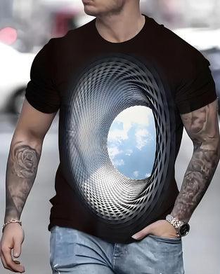 T-shirt 3D Digitaltryck Mode Trend Avslappnad Herr Kortärmad