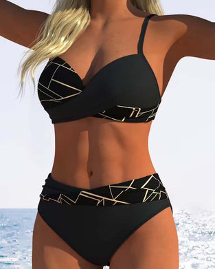 Bikini Spagettiband Kors Tryckt