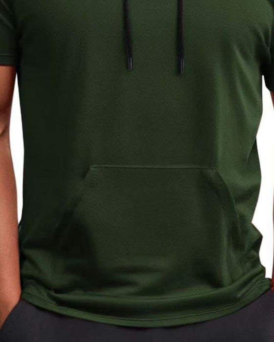 T-Shirt Hoodie Snabbtorka Kort Ärm