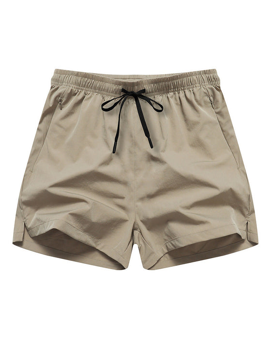 Shorts Män Elastisk Midja Ficka Snabbtorkande Is-Silke Sport