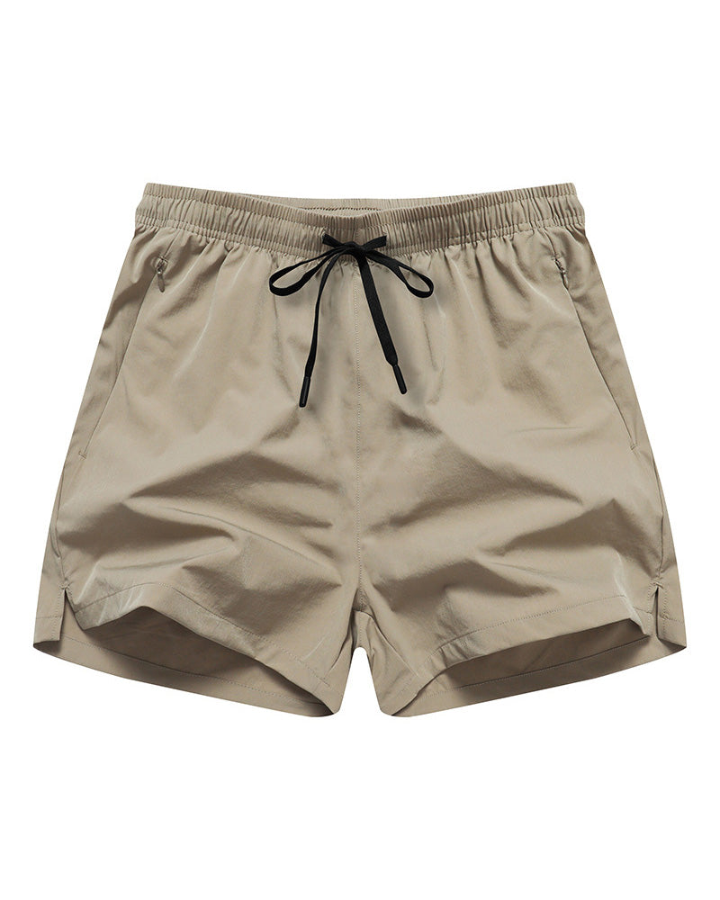 Shorts Män Elastisk Midja Ficka Snabbtorkande Is-Silke Sport