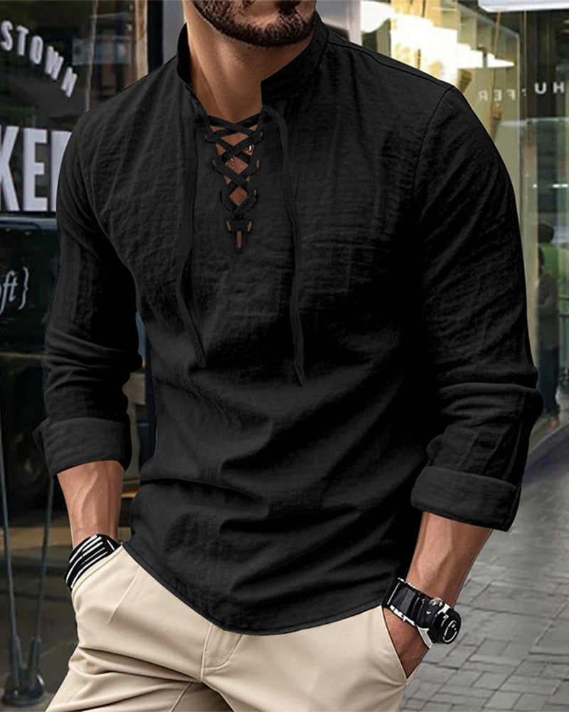 Skjorta Herr Ledig I Enfärgad – Klassisk, Bekväm & Mångsidig Att Kombinera 👔