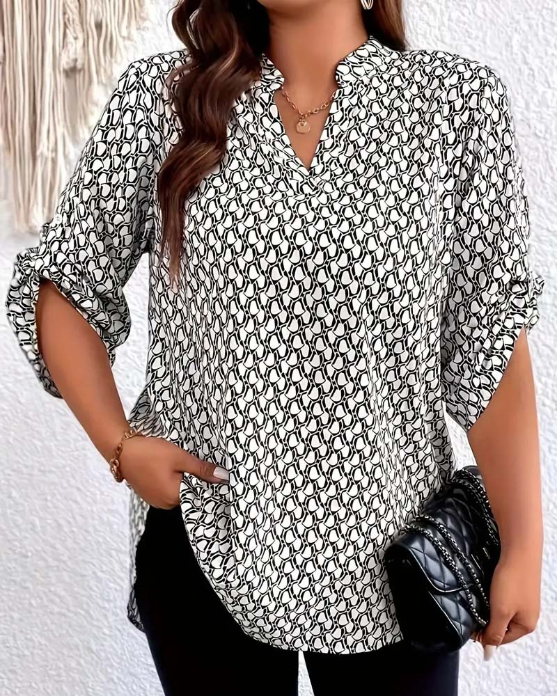 Blus V-Hals Elegant Sofistikerad Bohemisk