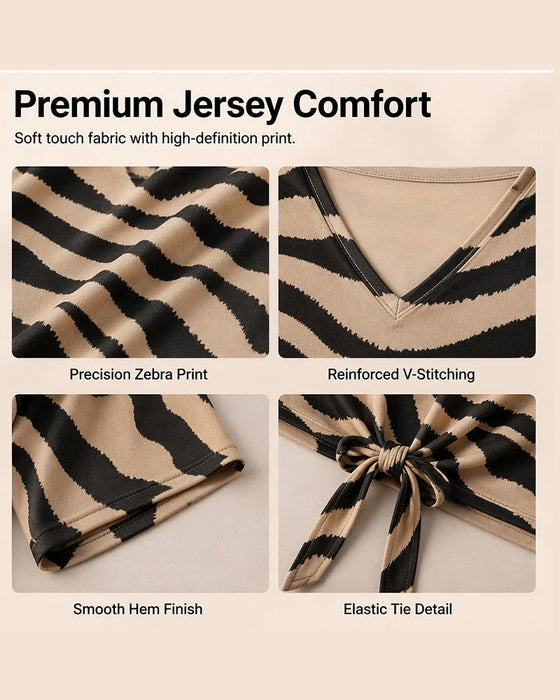 T-shirt Elegant Zebra V-Hals