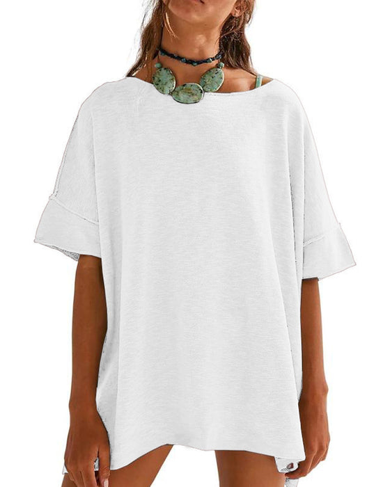 T-Shirt Enfärgad Lapptäcke Halv Ärm