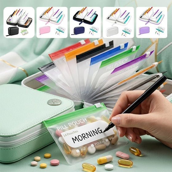 Premium vattentät PU resepillerbox-set