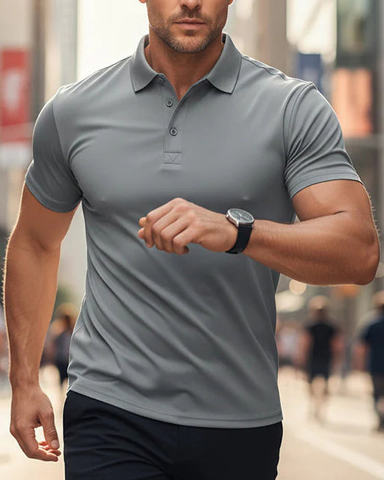 T-Shirt Herr Snabbtorkande Kortärmad Kavajslag