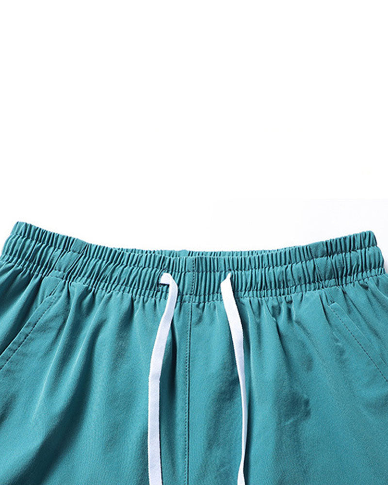 Herrar Avslappnade Snabbtorkande Shorts med Fickor