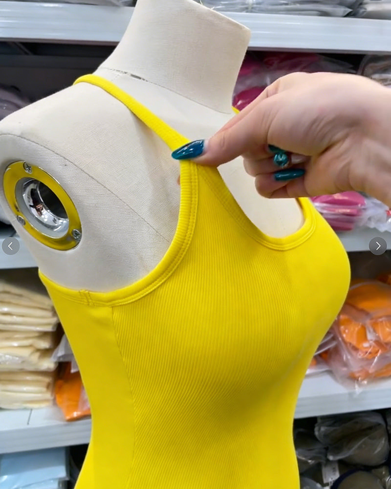 Linne Med Inbyggd Bh Plus-Size Racerback