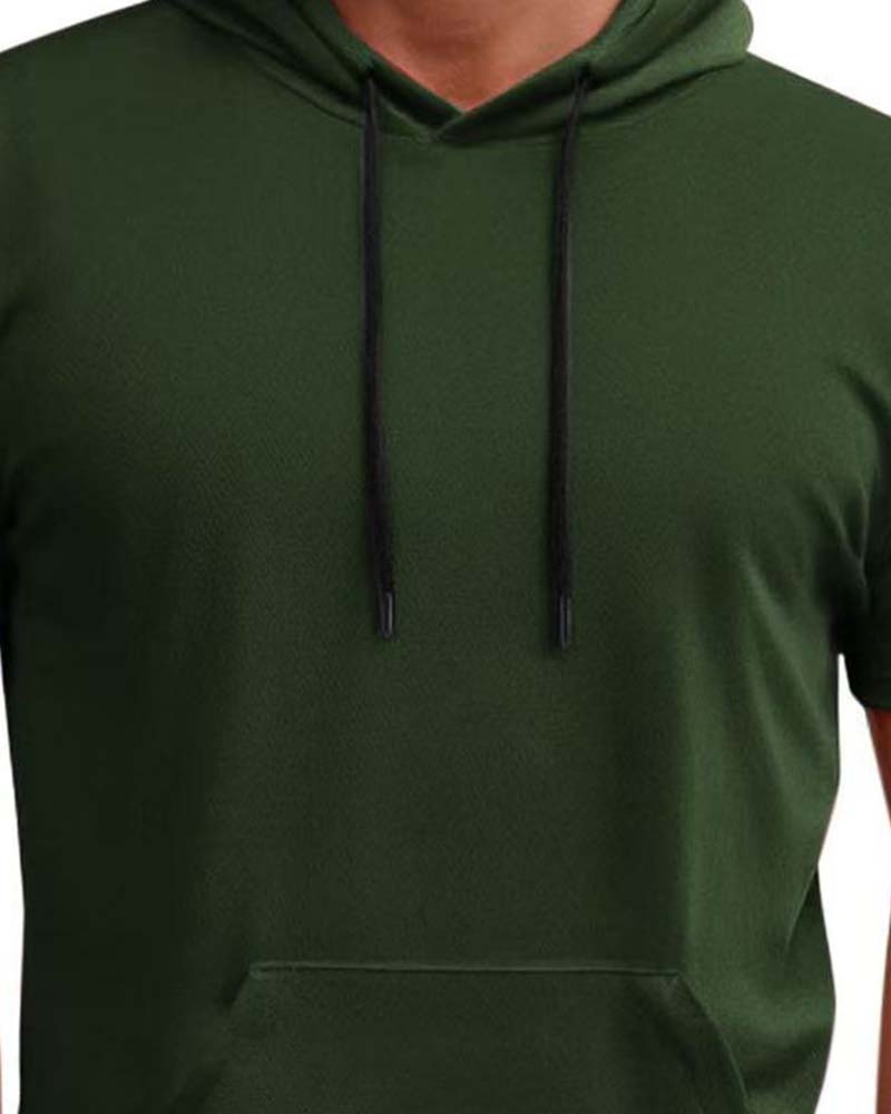 T-Shirt Hoodie Snabbtorka Kort Ärm
