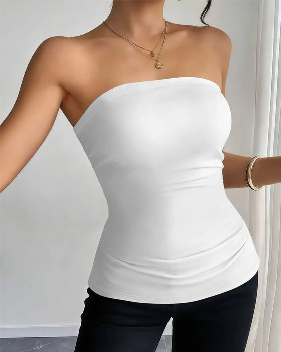 Tank Top Axelbandslös Solid Mode