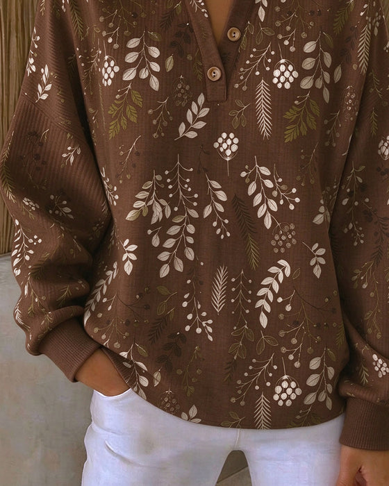 Sweatshirt Vaffel Henry Krage Blommönster