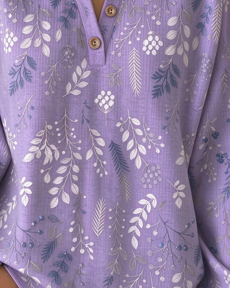 Sweatshirt Vaffel Henry Krage Blommönster