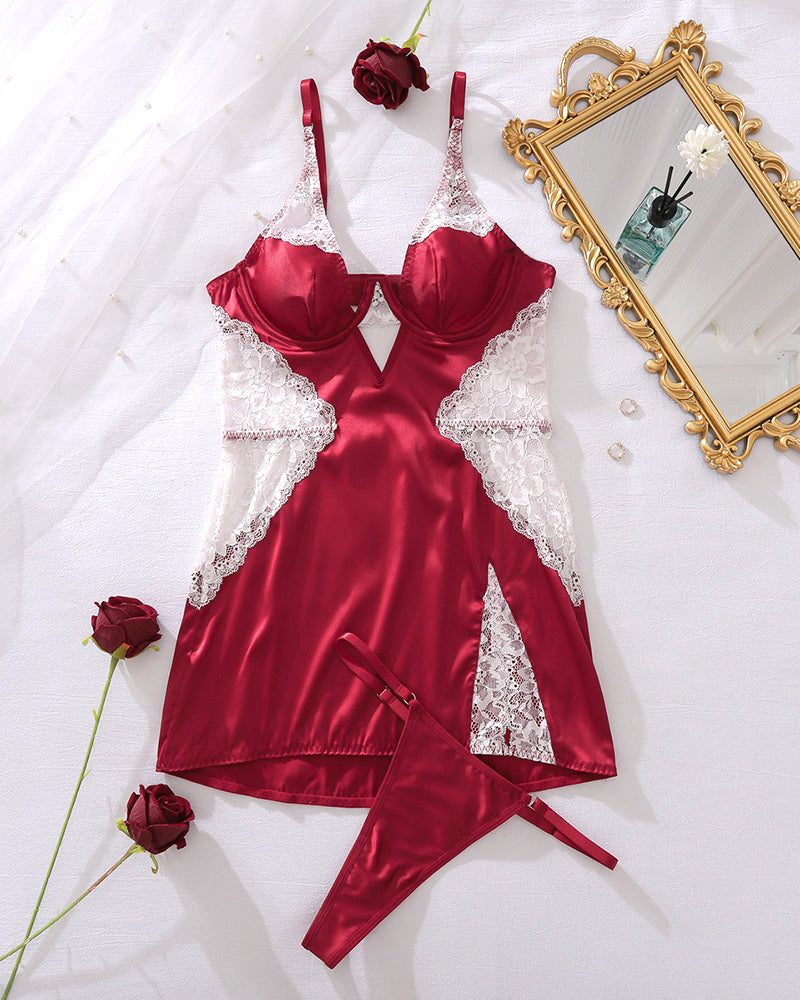 Natttröja Sexig Kamisoll Slits