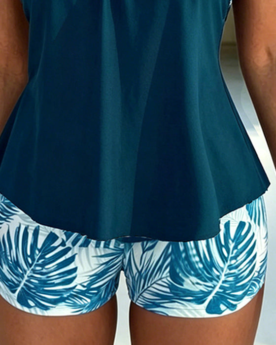 Tankini Casual Tryckt Tvådelad