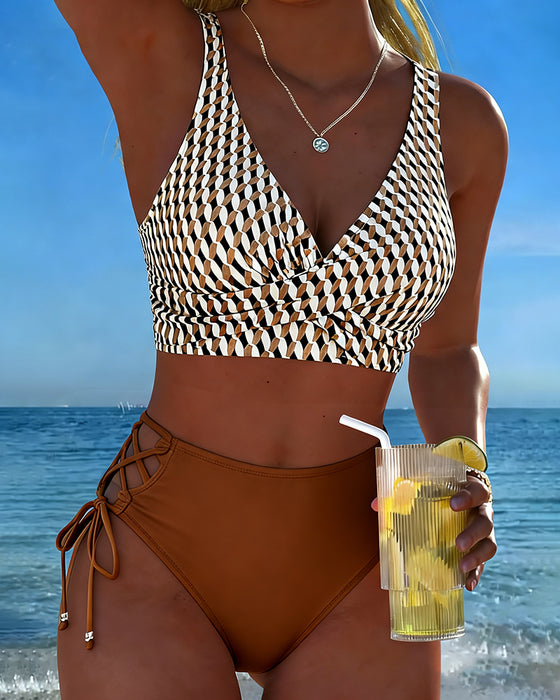 Bikini Geometrisk Tryck Slips