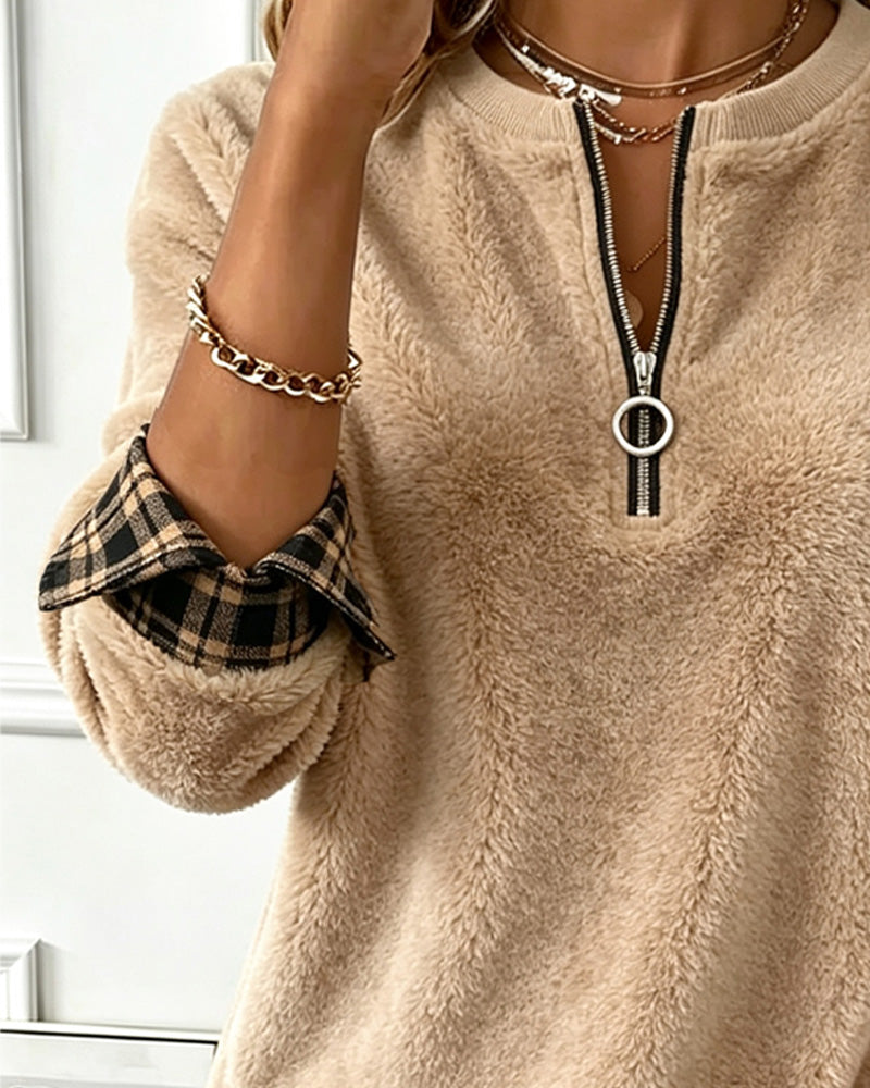 Sweatshirt Färgblock Rundhals