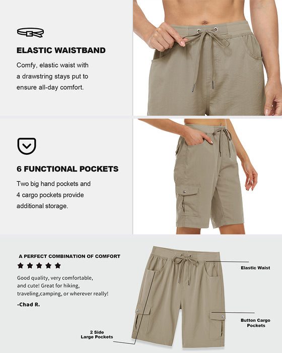 Kvinnors Shorts Snabbtorkande Cargoshorts Med Fickor