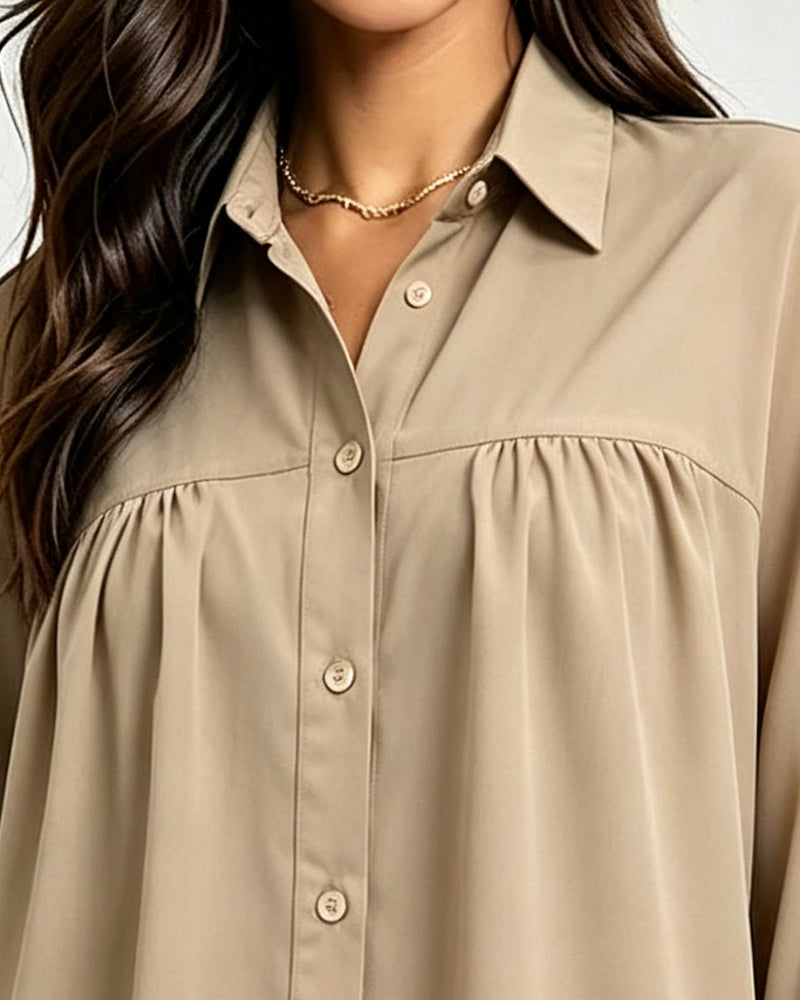 Blus Rosett Detalj Casual Solid