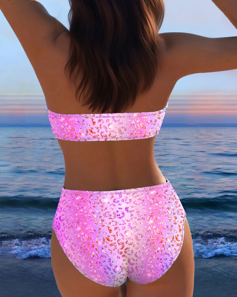 Bikini Leopardmönster Bandeau