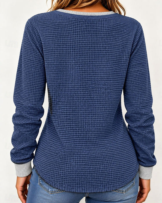 Topp Stilig Henley Lång Ärm