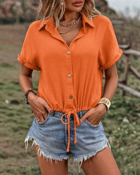 Blus V-Hals Solid Dragsko Slag