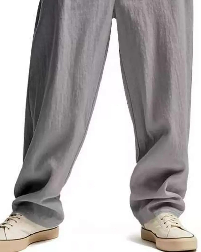 Byxor Casual Enfärgad Raka Ben