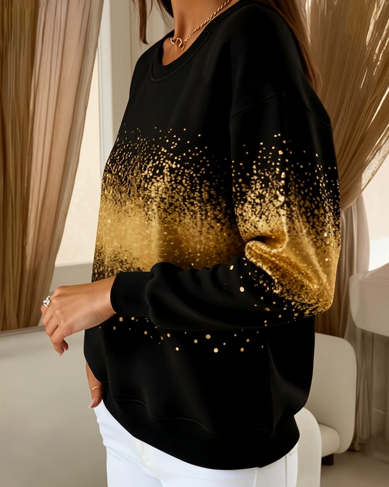 Luvtröja Moderiktig Rundhalsad Gradienttryck