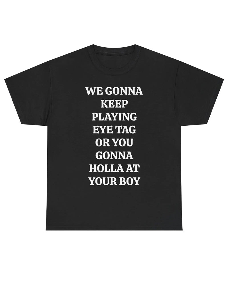 T-Shirt Crew Neck Med Bokstavs Tryck Kortärmad